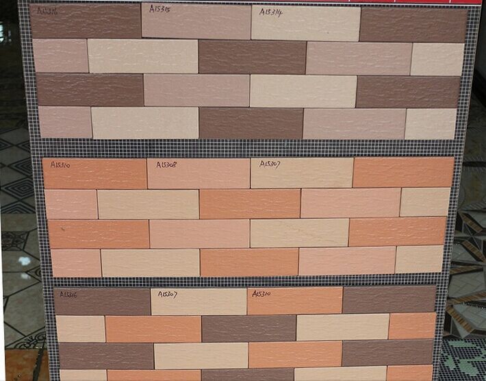 三色瓷砖高档外墙砖45*145混色拼贴产品鉴赏